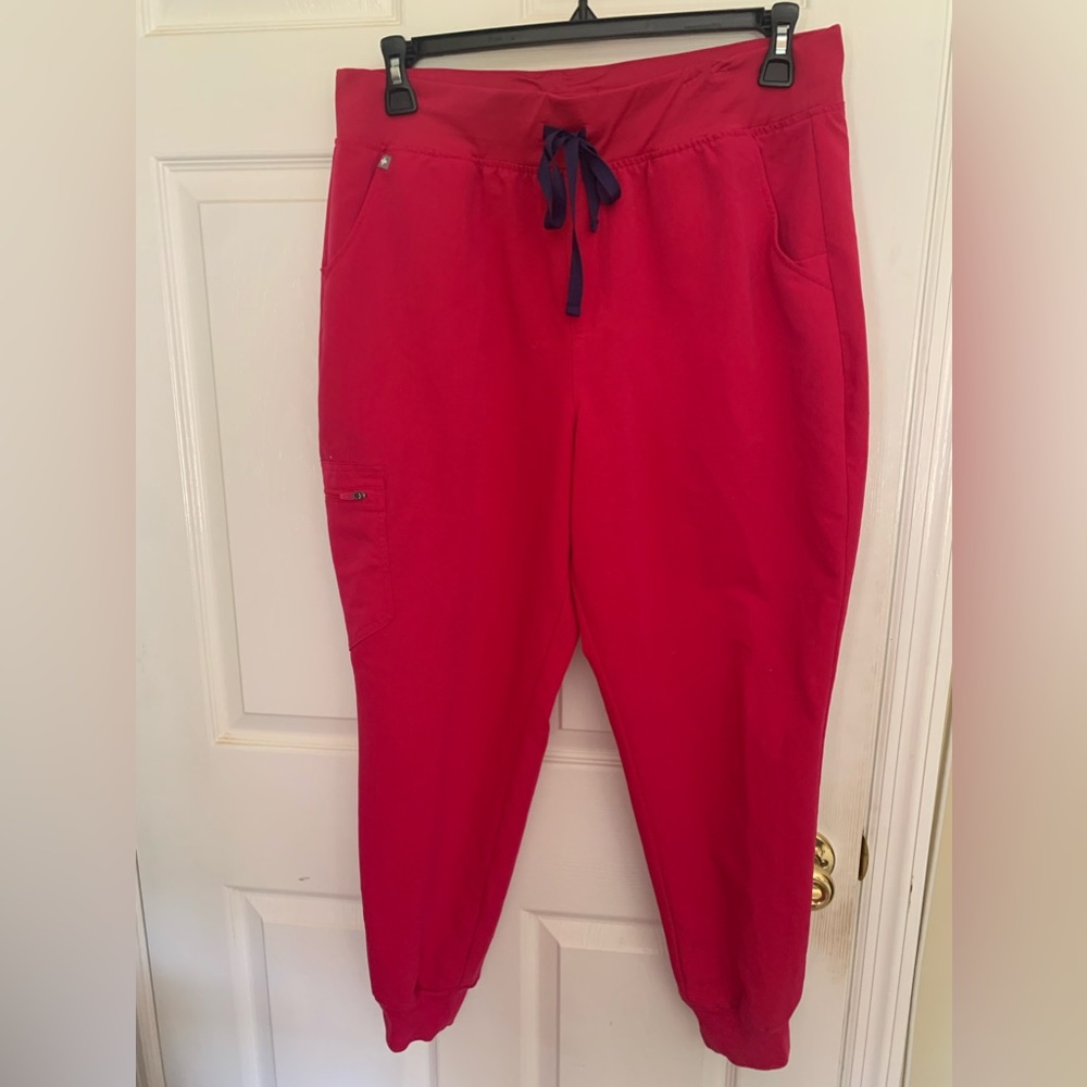 Figs Zamora High Waisted Jogger Pants Scrub Pants Pink XLP extra large petite